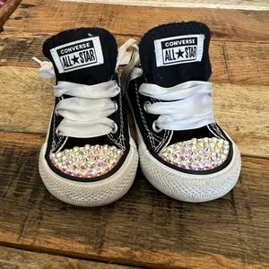 Infant CONVERSE Bling Black White Size 4